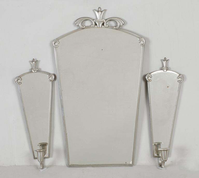 SPEGEL OCH LAMPETTER 1 PAR, art déco, 1930-tal.