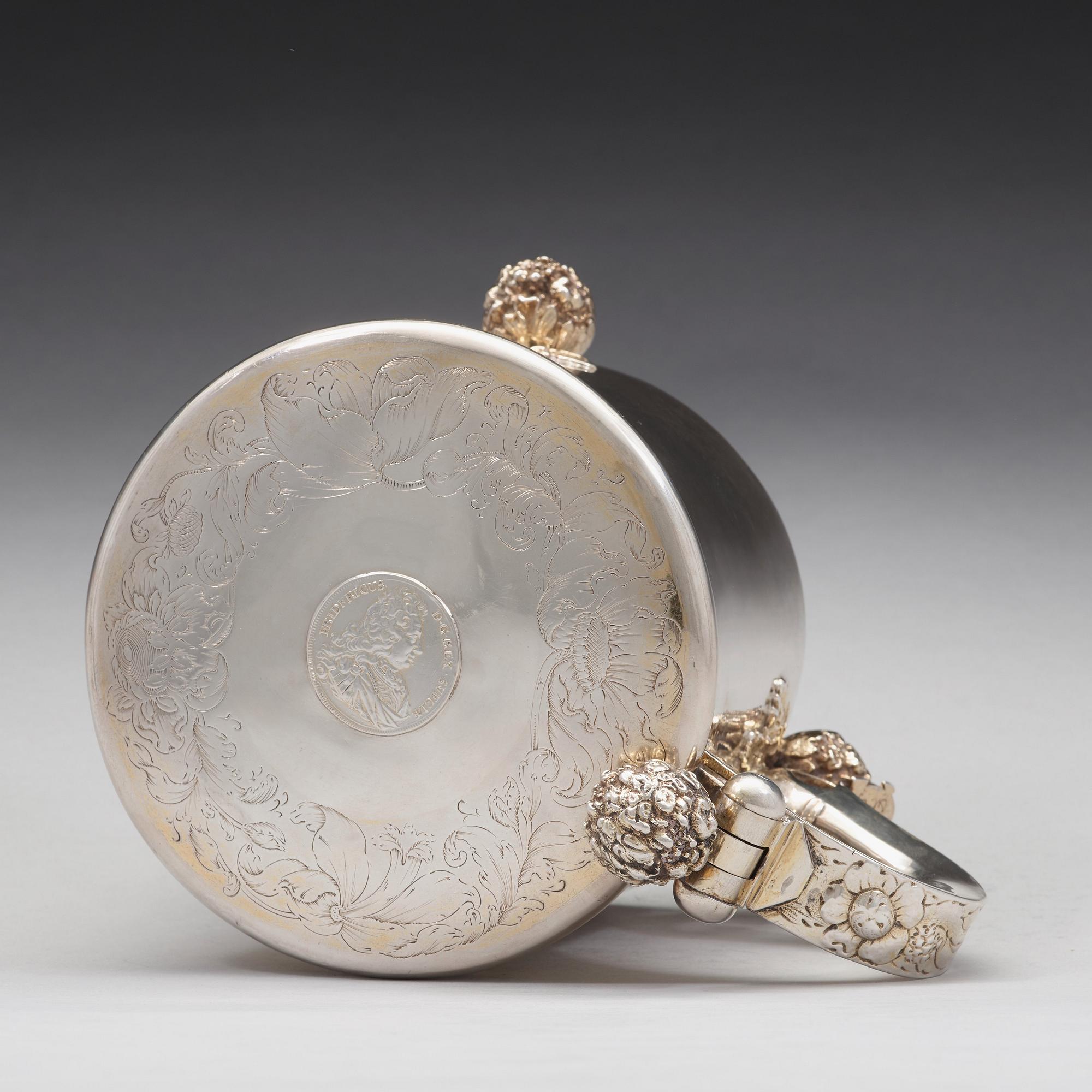 A Swedish 17th century parcel-gilt tankard, mark of Henrik Feiff, Stockholm (1666-1694(1709)) before 1689.
