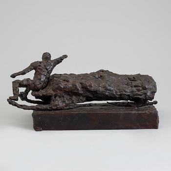 ASMUND ARLE, Sculpture, bronze, two parts, one signed A. Arle (2).