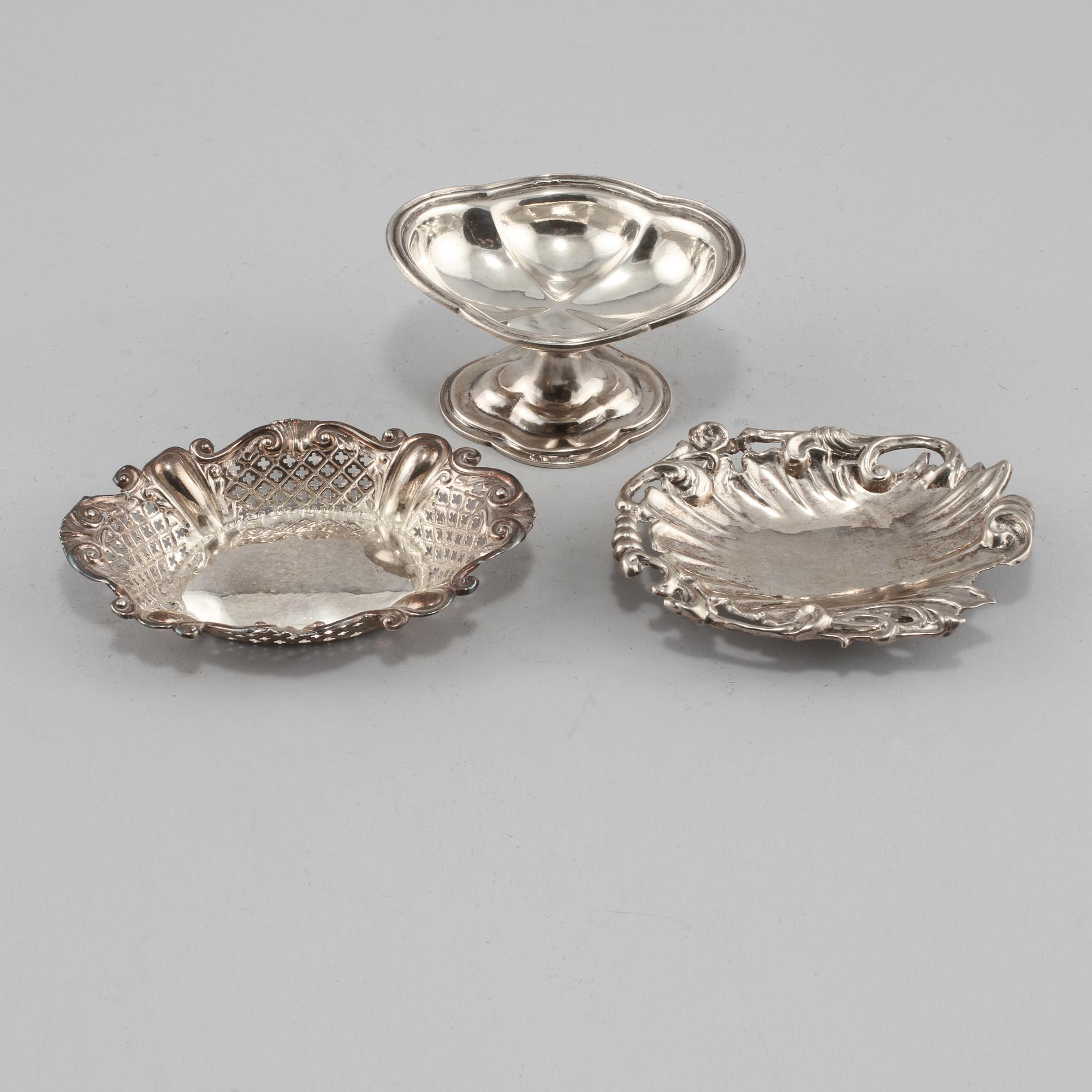 PARTI SILVER, 3 delar, 1800-tal. Vikt 154 g.