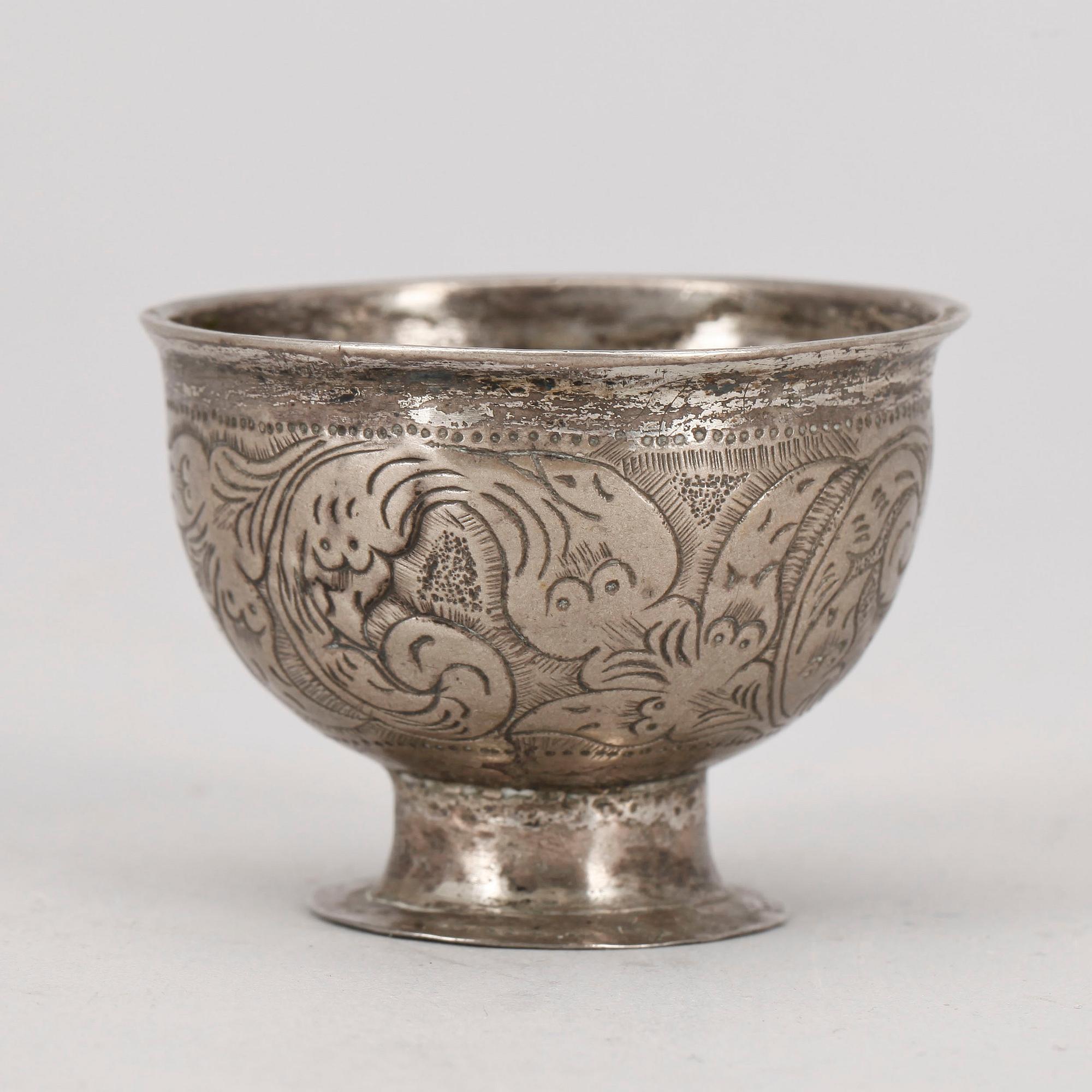 SUPKOPP, silver, Europa, 1700-tal. Vikt ca 13 gr.