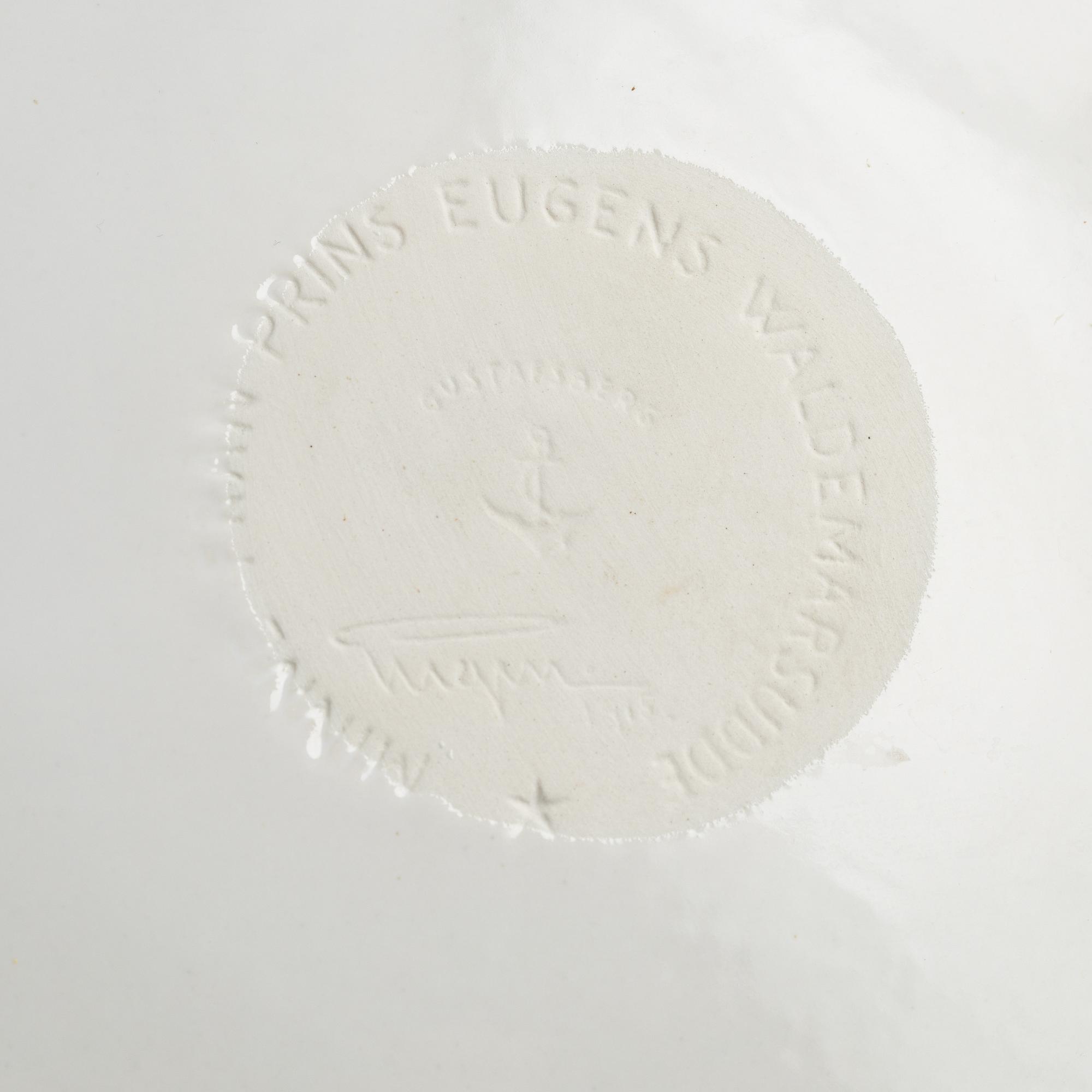 Prins Eugen, five 'Waldemarsudde' porcelain plant pots, Gustavsberg.