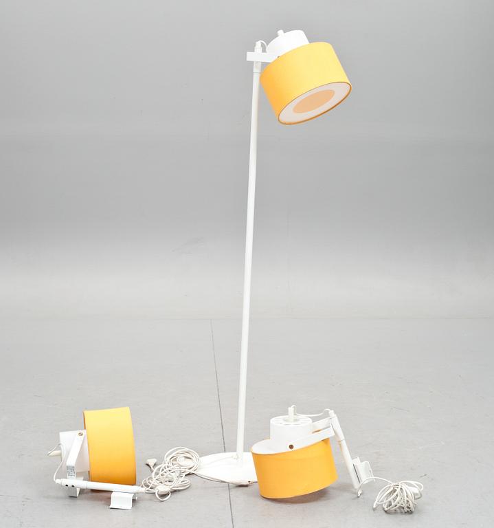 GOLVLAMPA och VÄGGLAMPOR, ett par, Luxus. 1900-talets andra hälft.