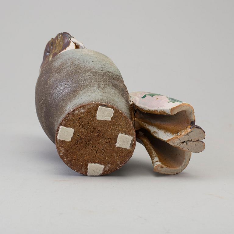 Lisa Larson, a unique stoneware figurine, Gustavsberg, Sweden 1970s.