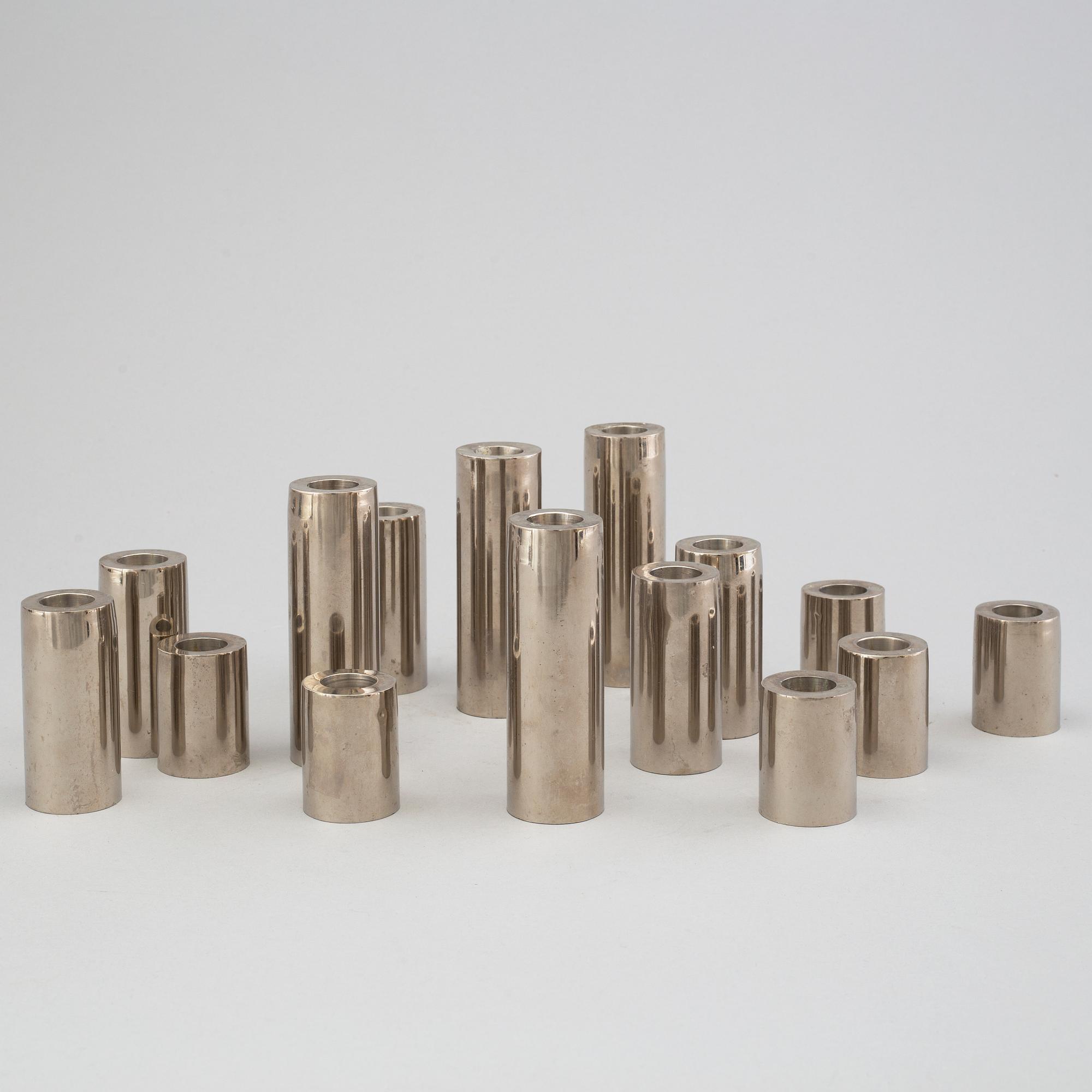 Fifteen possibly Danish candlesticks.