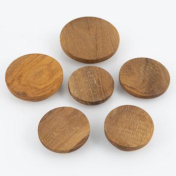 Magnus Ek, a set of six red oak serving plates for Oaxen Krog.