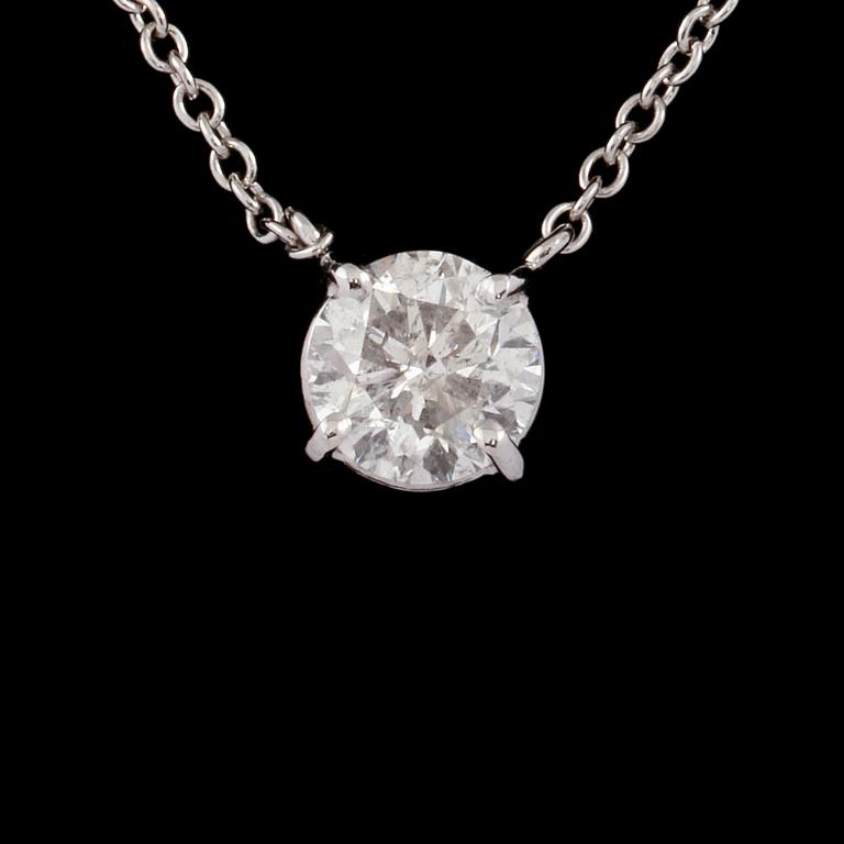 COLLIER, 18k vitguld med briljantslipad diamant, 0.85 ct. Vikt 2 g.