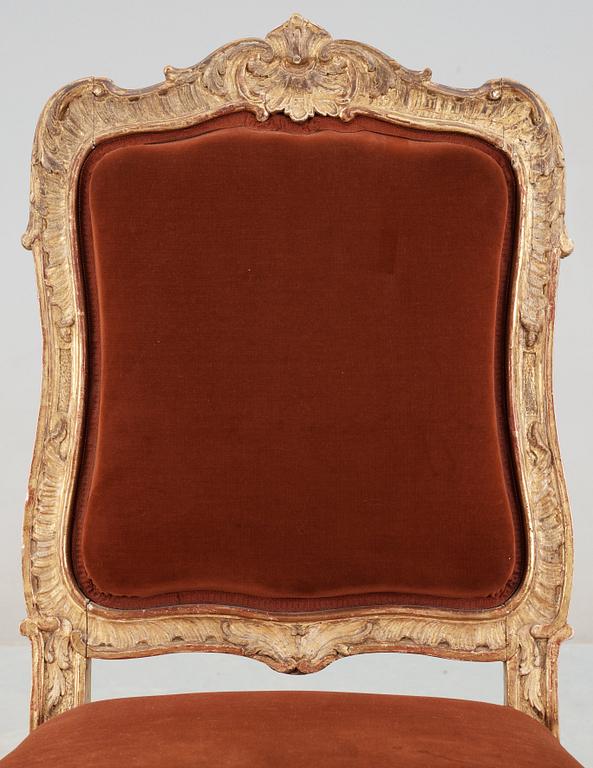 A Swedish Rococo mid 18th century chair.