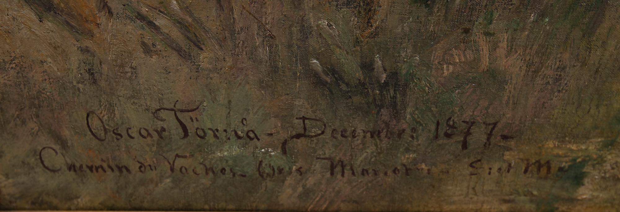 OSCAR TÖRNÅ, olja på duk, signerad december 1877.