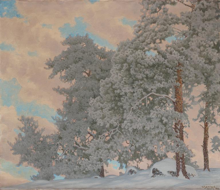 Gustaf Fjaestad, Winter scene from Glava.