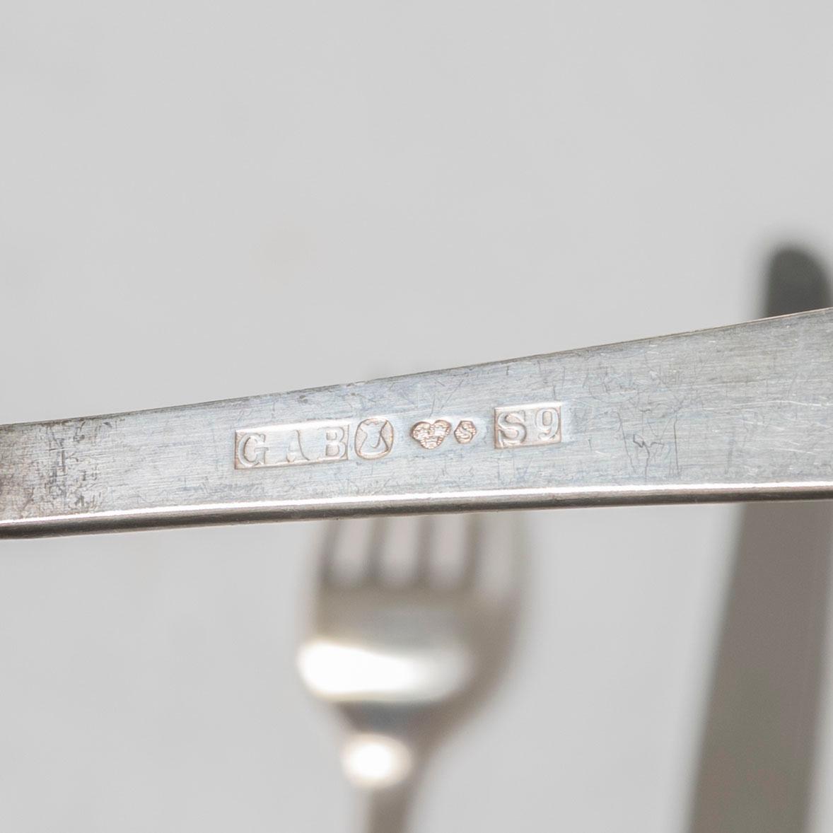 Jacob Ängman, bestickservis, 55 delar, silver, "Rosenholm", GAB, bl.a. Stockholm 1960.