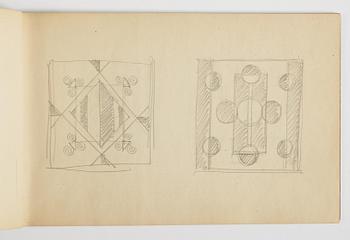 GÖSTA ADRIAN-NILSSON, sketchpad, 1920/30's, by the artist's own hand inscribed GAN with blue colour pencil on the cover.