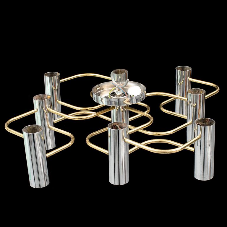 An eight-light ceiling light, second half of the 20th century.