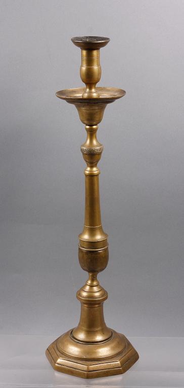 LJUSSTAKE, mässing, enl uppgift Spanien, 1700-tal.