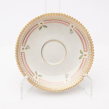 Coffee cup with saucer, porcelain, "Flora Danica", Royal Copenhagen, Denmark, 20th century.