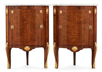 Georg Haupt, A pair of Gustavian encoignures by Georg Haupt (master in Stockholm 1770-1784), not signed.