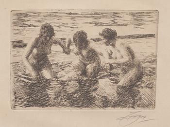 ANDERS ZORN, etsning, signerad i blyerts, signerad och daterad 1919 i plåten.