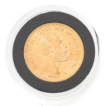 Guldmynt, Sverige, Oscar II 20 kronor, 1889.