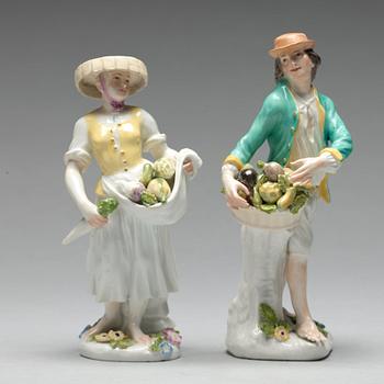 Two Meissen figurines, 18th Century.