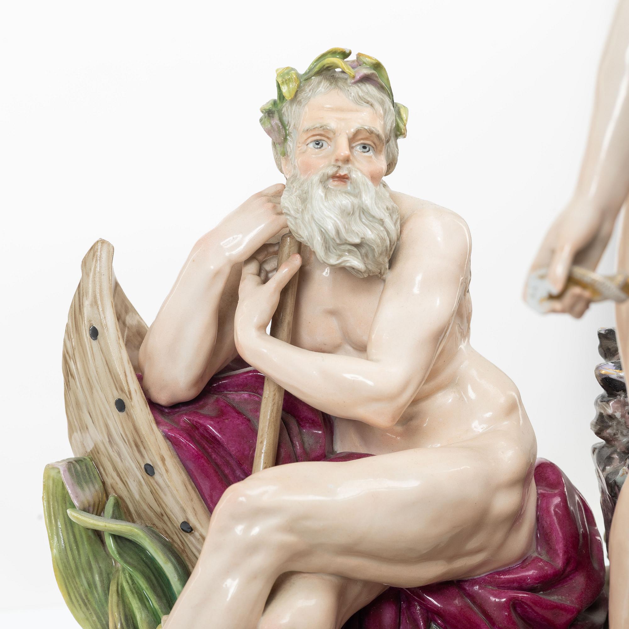 Meissen, Figurgrupp, porslin, "Allegorie der Handel", 1800-tal.