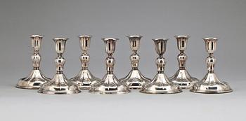 LJUSSTAKAR, 8 st, silver, Norge, 1900-tal.