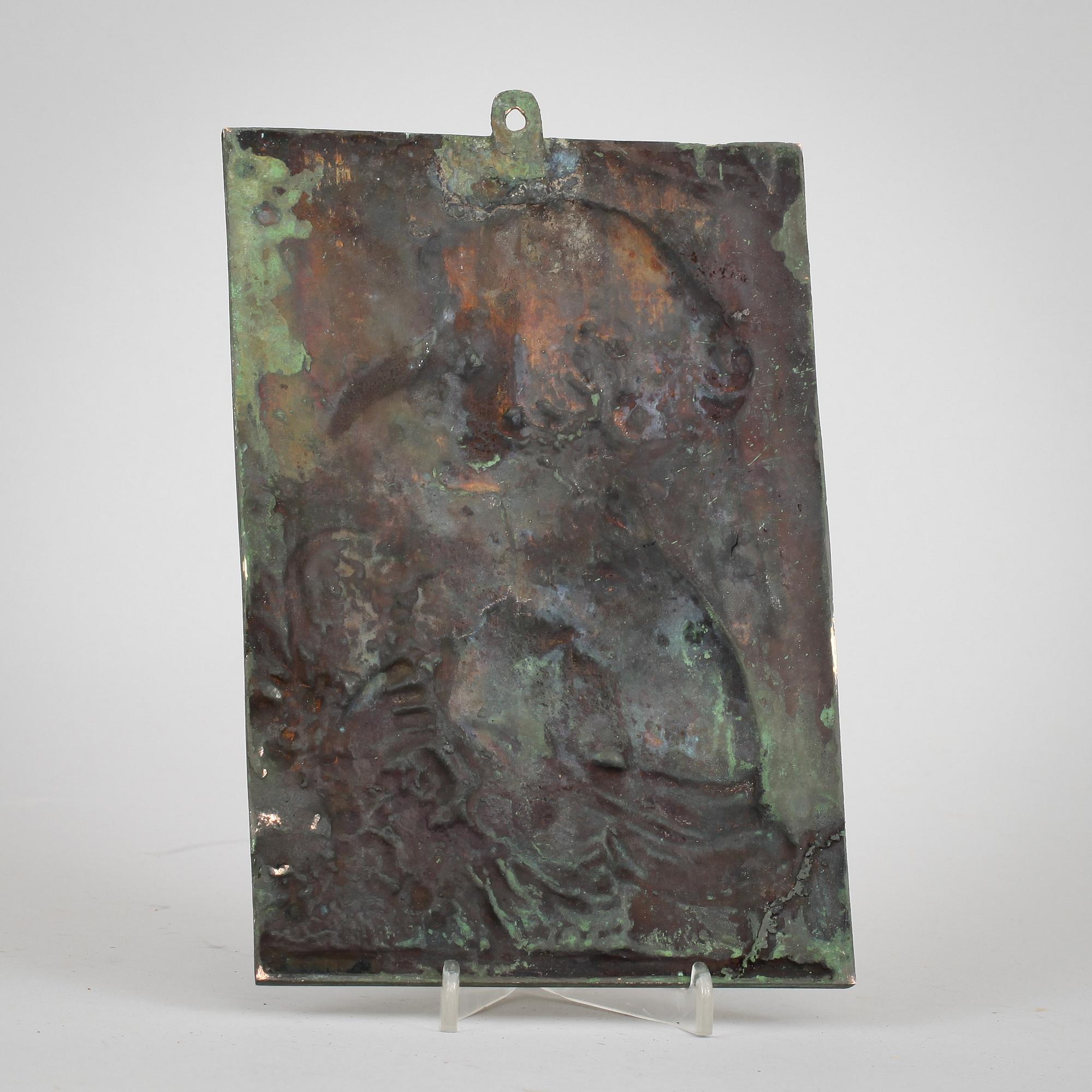 VÄGGPLAKETT, brons, Hjalmar Norrström.