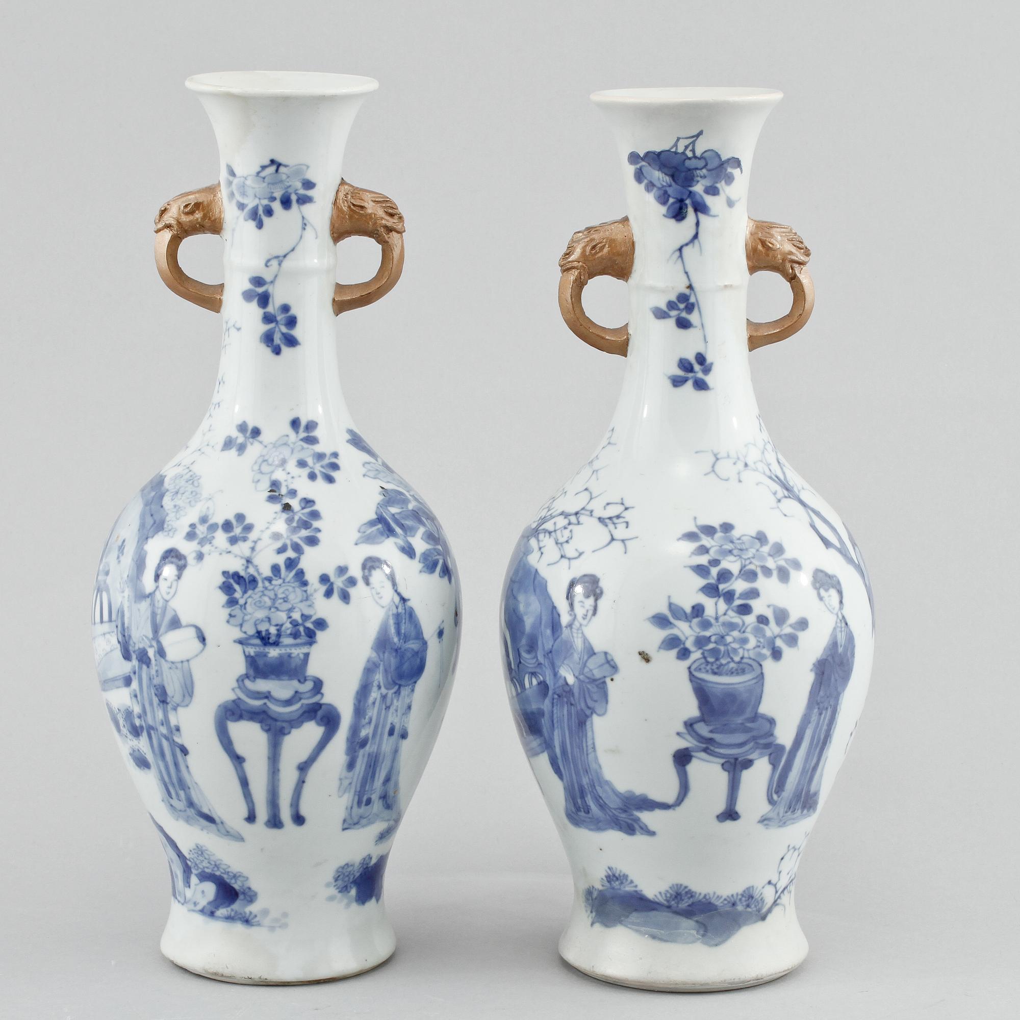 VASER, ett par, porslin, Kina, 1700/1800-tal.