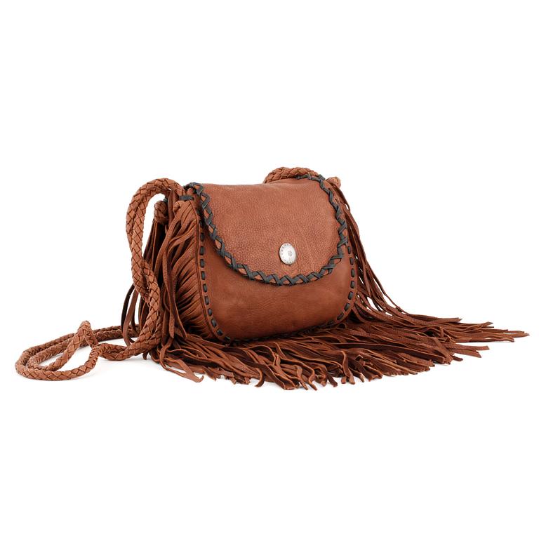 RALP LAUREN, a darkbrown lamb skin handbag.