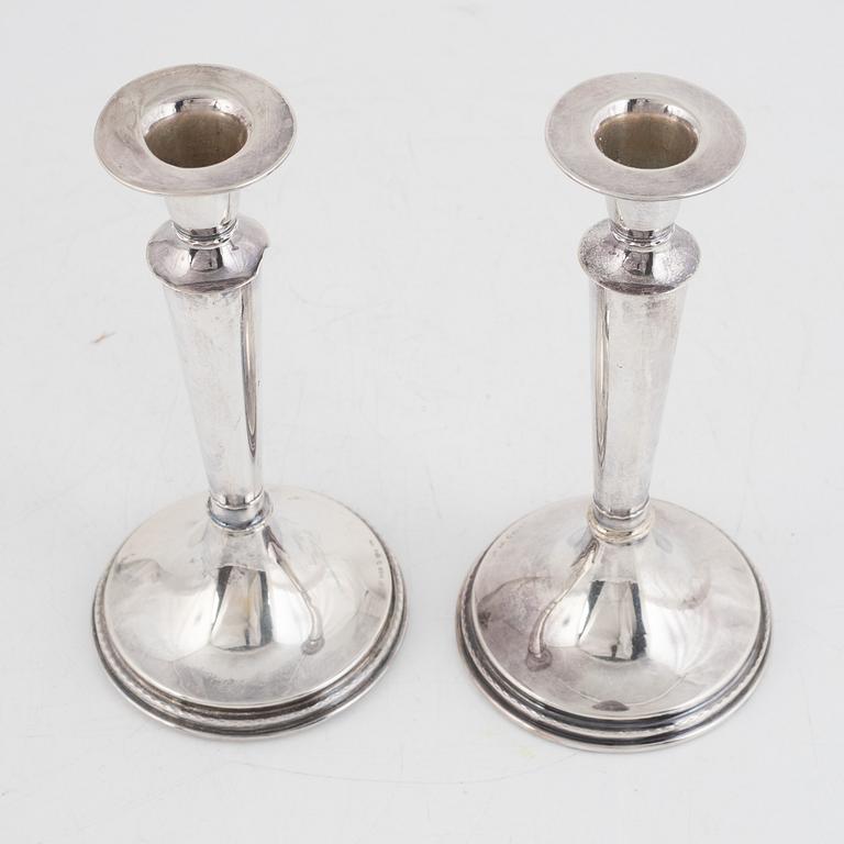 A pair of Swedish silver candlesticks, mark of Tesi, Gothenburg 1957.