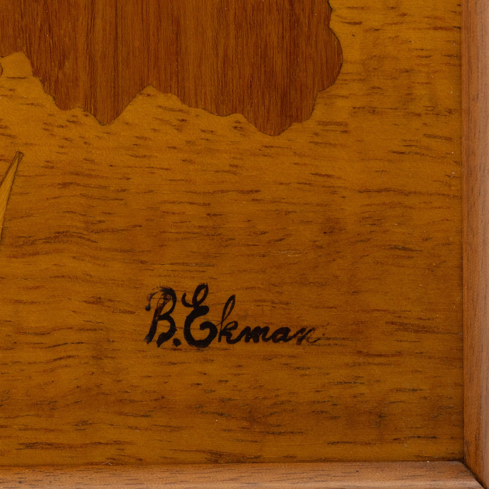 Birger Ekman, väggplakett, Mjöjby Intaria, 1939.