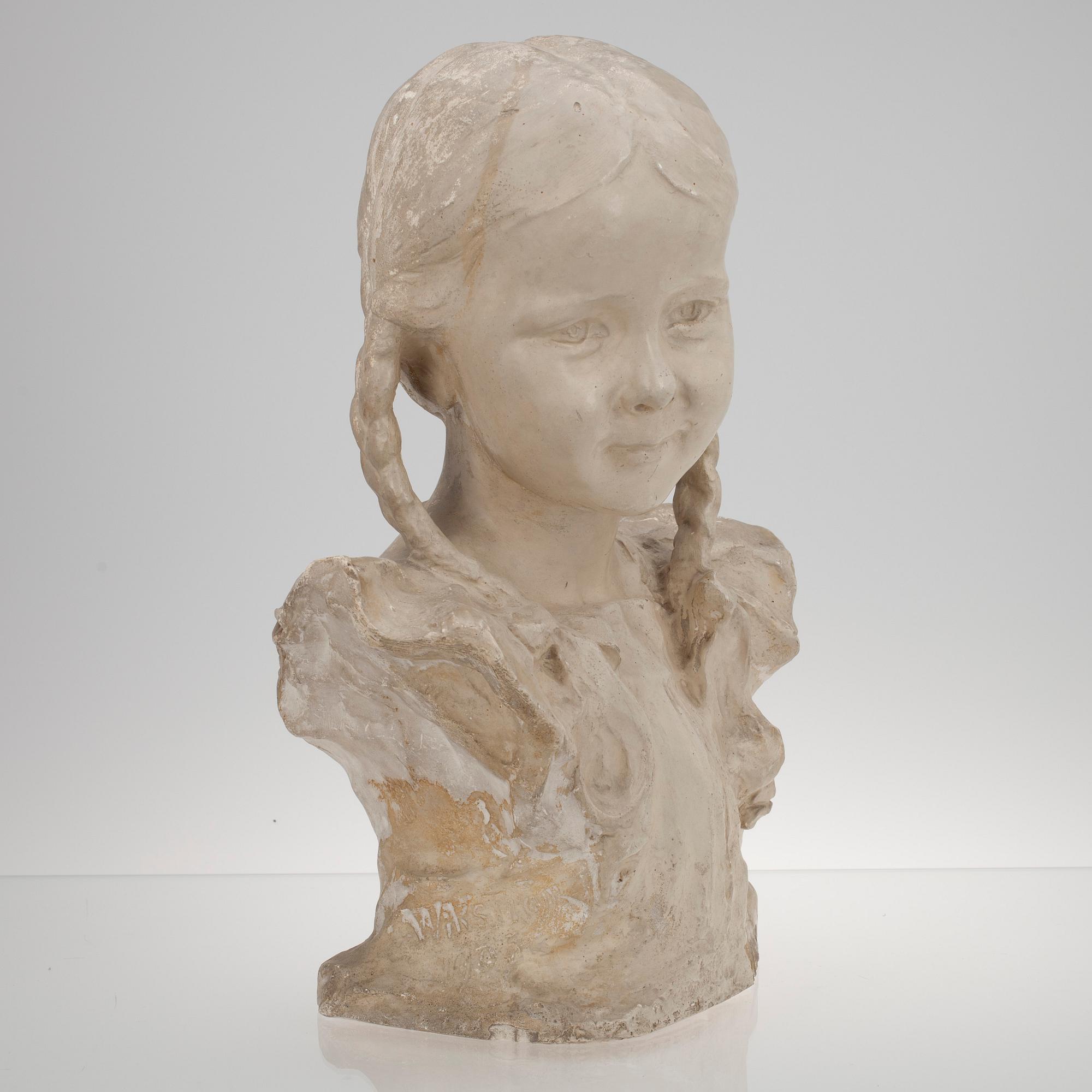 EMIL WIKSTRÖM, skulptur, gips, signerad och daterad 1905.