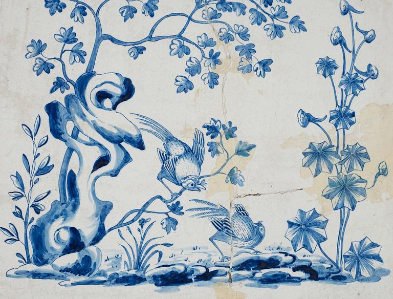 A Swedish Rococo faience tea table Rörstrand 1757.