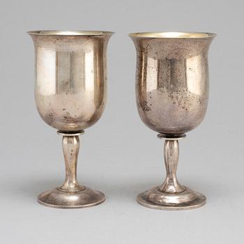 A set of six 20th century silver cups, mark of CGH, Stockholm 1957.
