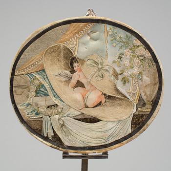 WILHELM SMEDBERG, Karlstad 1788. Skrivbordslampa för två ljus, gustaviansk.