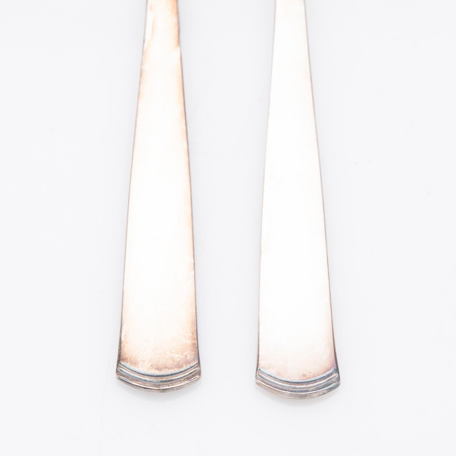 Dessertgafflar, silver, 12 st, Rosenholm, GAB, Stockholm, 1958-1960.