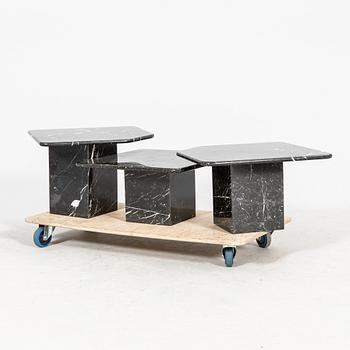 A three pcs marlbe coffee table/Nesting table.