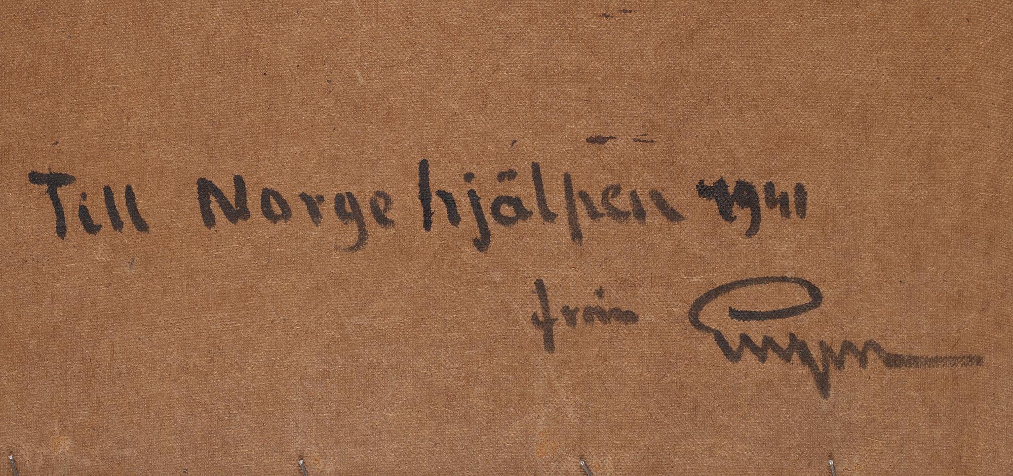 PRINS EUGEN, olja på masonit, signerad Eugen och daterad 1932. A tergo signerad Eugen och daterad Kivik 1932.