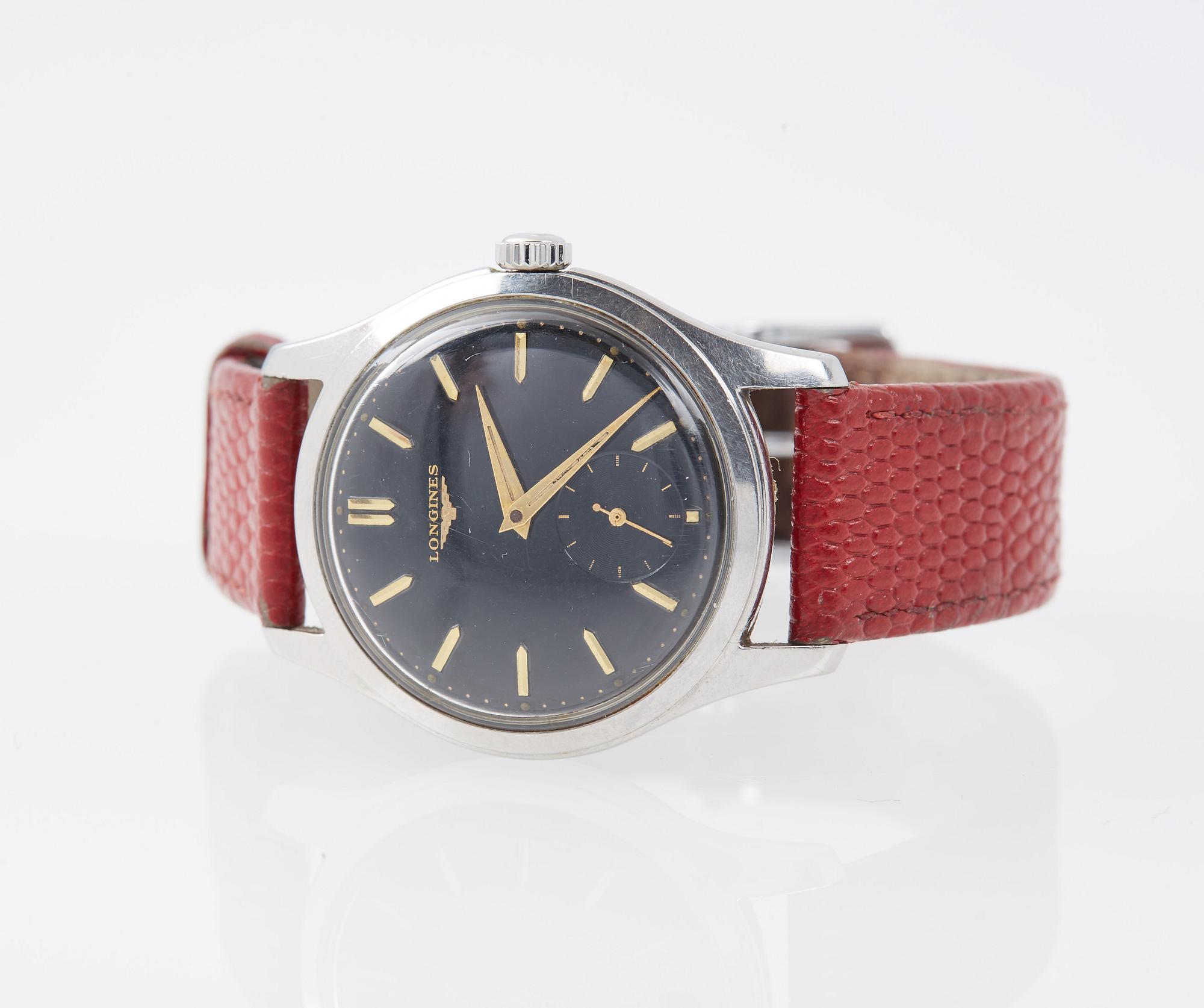 HERRARMBANDSUR, stål, Longines, 1960-tal.