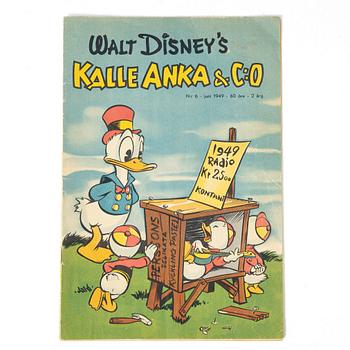 Comic book, Kalle Anka & Co, no. 6, 1949.