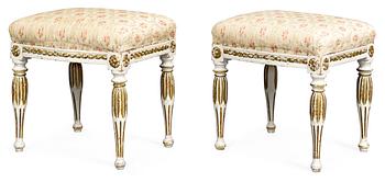975. A pair of late Gustavian stools.