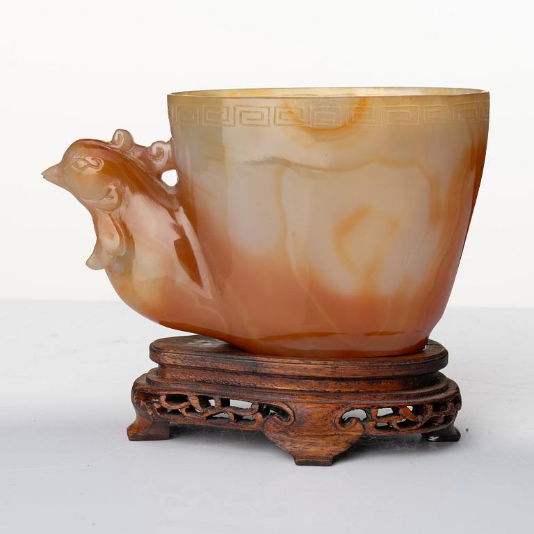 Bägare, agat, Kina, 1900-tal.