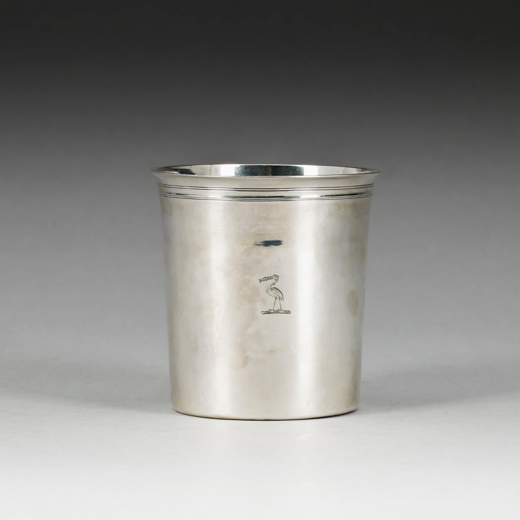 BÄGARE, silver, Paris 1800-tal. Vikt ca 70 gram.