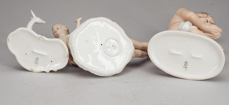 FIGURINER, 3 st, porslin, Wallendorf.