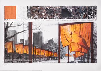 Christo & Jeanne-Claude, a signed offset print in colours.