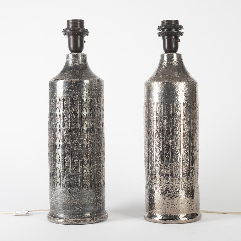 Table lamps, a pair, Bitossi for Bergboms, second half of the 20th Century.