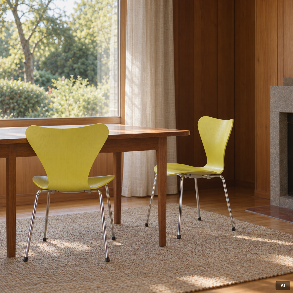 Arne Jacobsen, 8 chairs, “The Series 7”, Fritz Hansen, 2002.