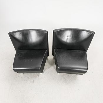 A set of eight leather easychairs by Erik Jørgensen Møbelfabrik, Svendborg, Denmark.