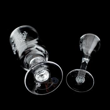 SERVISGLAS, 21 delar, Antik, GIII, Reijmyre.