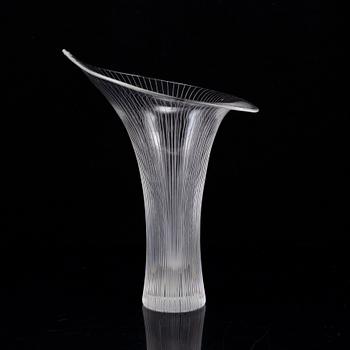 A glass vase by Tapio Wirkkala, Iittala, Finland.