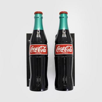 Door handles, a pair, Coca-Cola, metal, 1950/60s.
